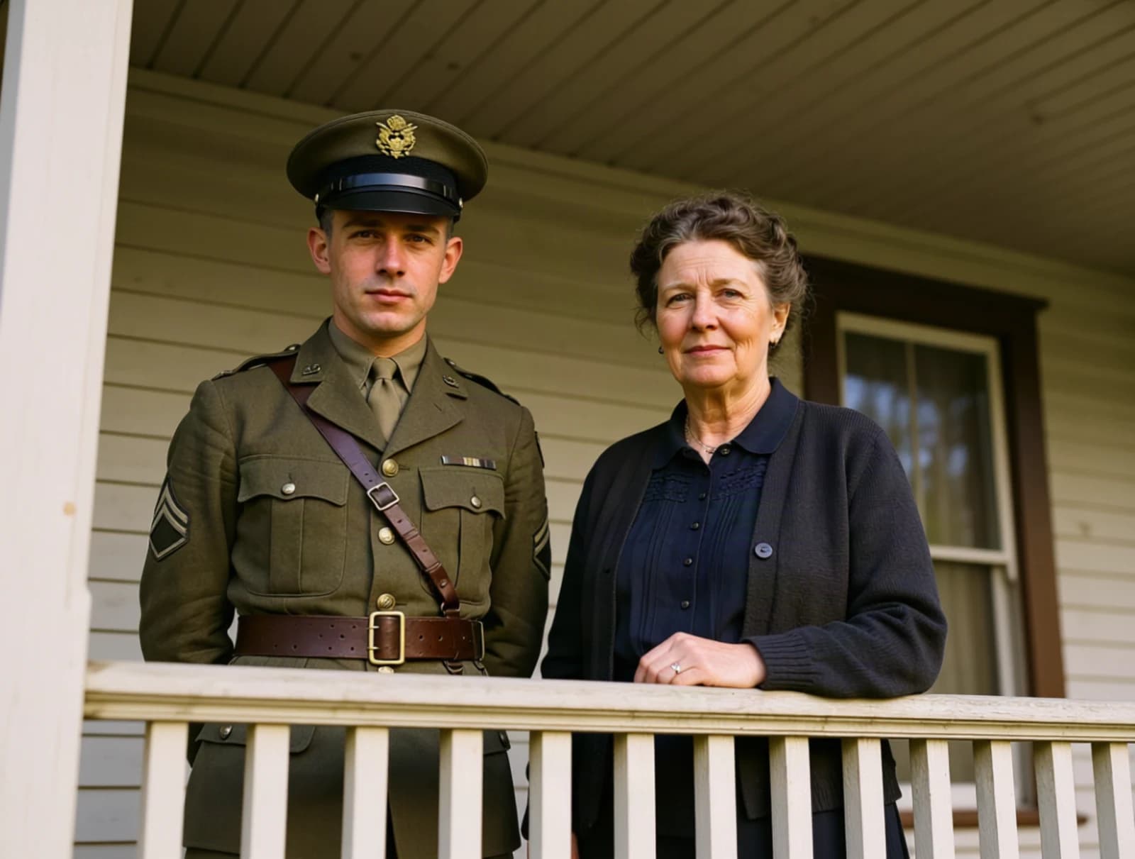 Old photo restoration example — damaged scan vs restored photo — after